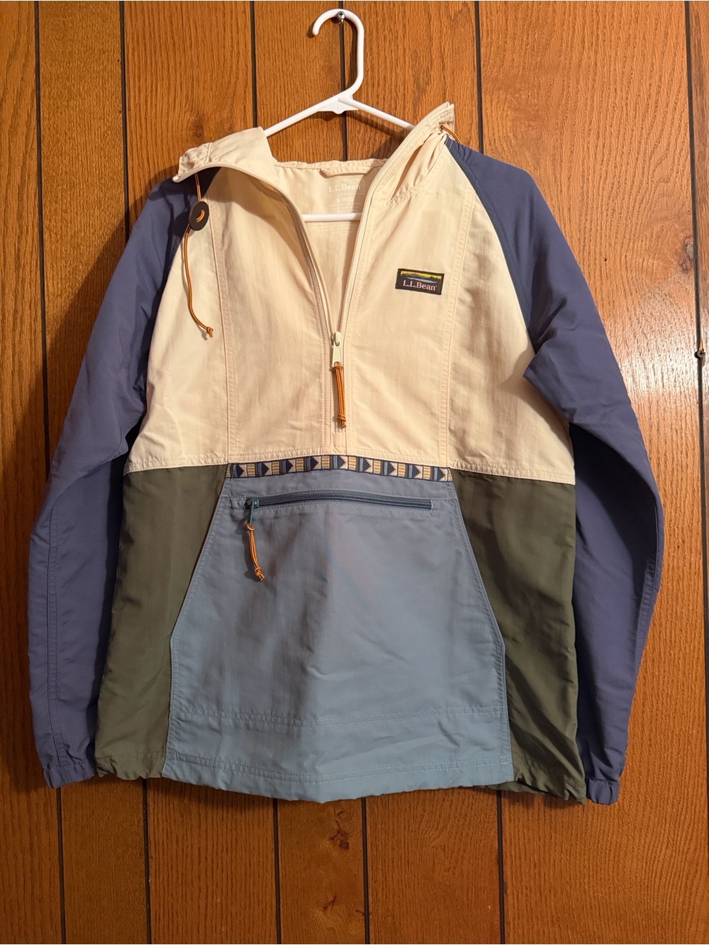 Patagonia Colorblock Pullover Jacket in Cream, Blue, Teal, Olive - Picture 3 of 4